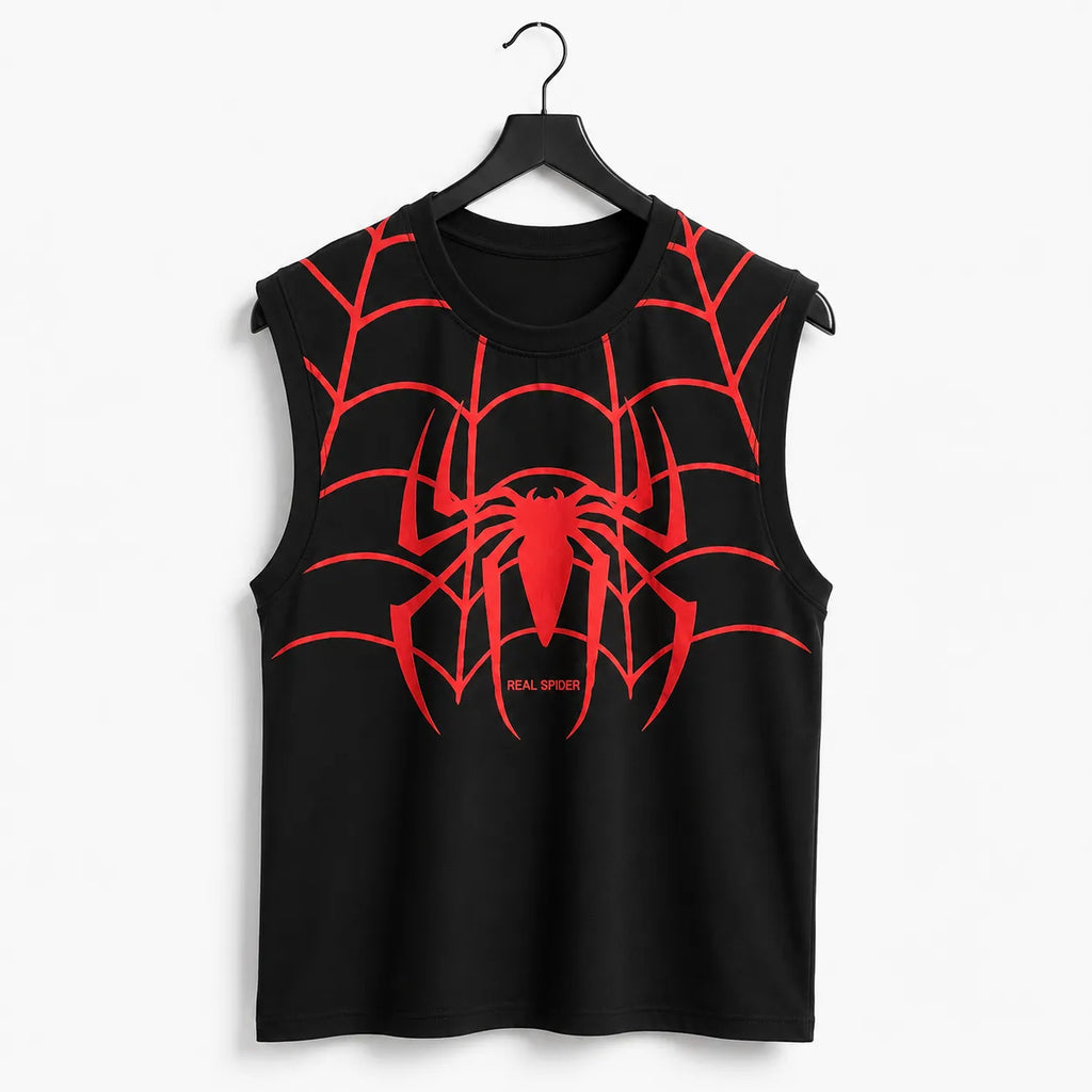 Black Spider Graphic Gym Vest