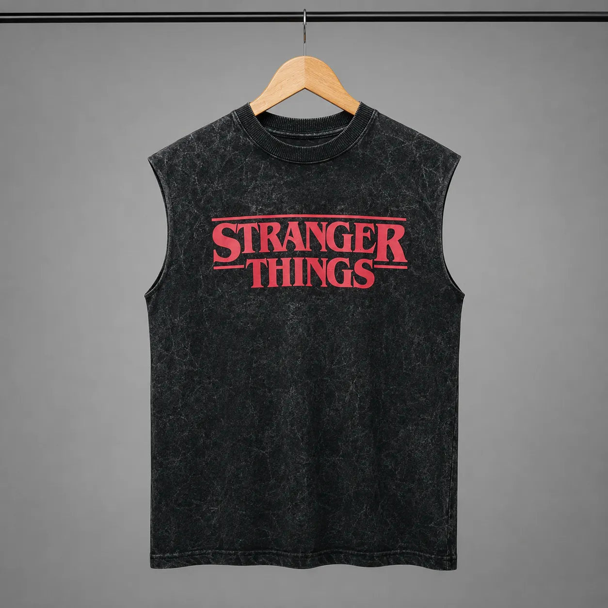 Men Acid Wash Sleeveless Gym Vest