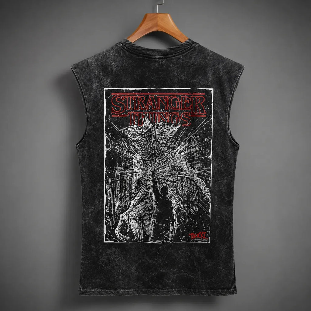 Men Acid Wash Sleeveless Gym Vest