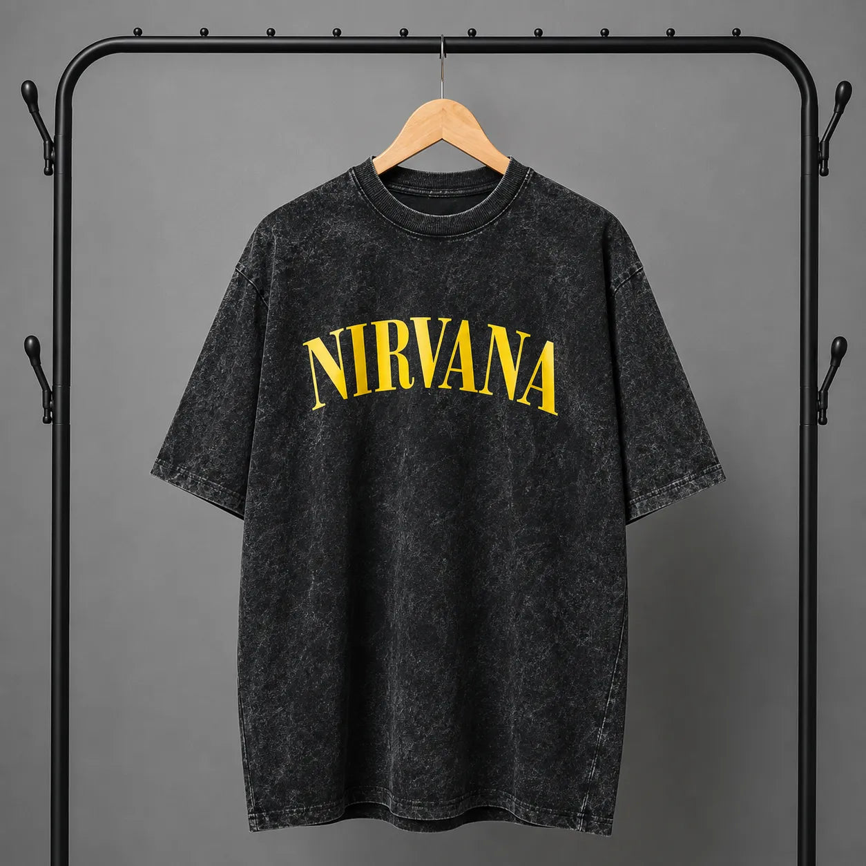 Oversized Acid Wash Nirvana T-Shirt for Men