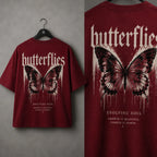 Burgundy Butterfly Oversized T-shirt