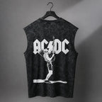 Men's Acid Wash Oversized Gym Vest