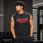 Men Acid Wash Sleeveless Gym Vest